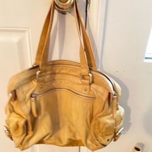 Jenny Drake aged yellow  genuine leather handbag